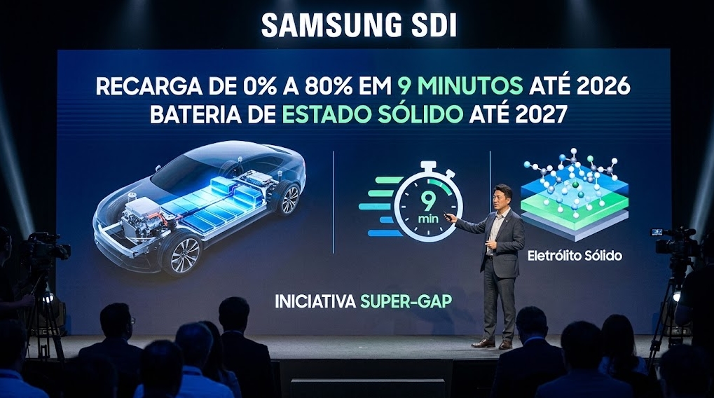 Samsung: bateria sólida que recarrega em 9 minutos ficará pronta em 2026